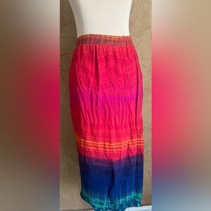 C.M. Shapes Orange Knit Top with Pink Trim